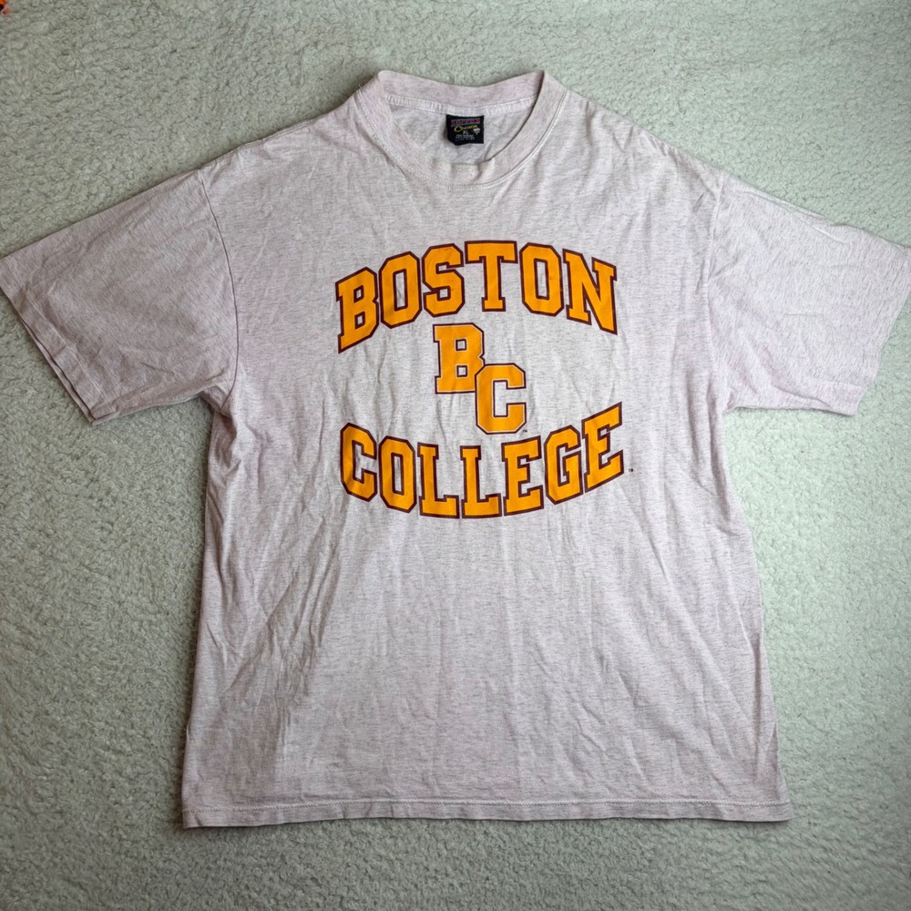 Vintage Soffe Boston College BC Eagles T-Shirt XL Grey Single Stitch NCAA Mens